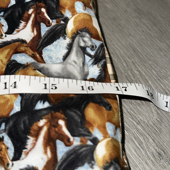 Western Brown and Blue Horse Print Tote Bag - Picture 8 of 9